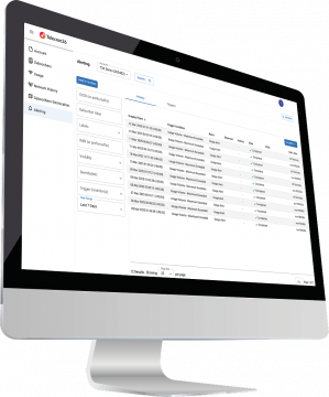 Screen showing alerts page