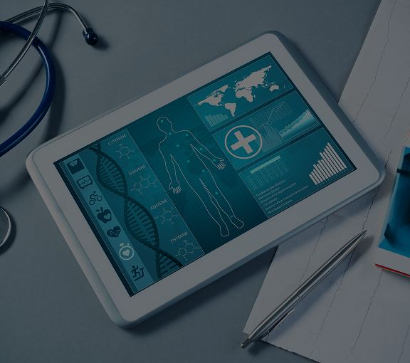 Healthcare app on a tablet
